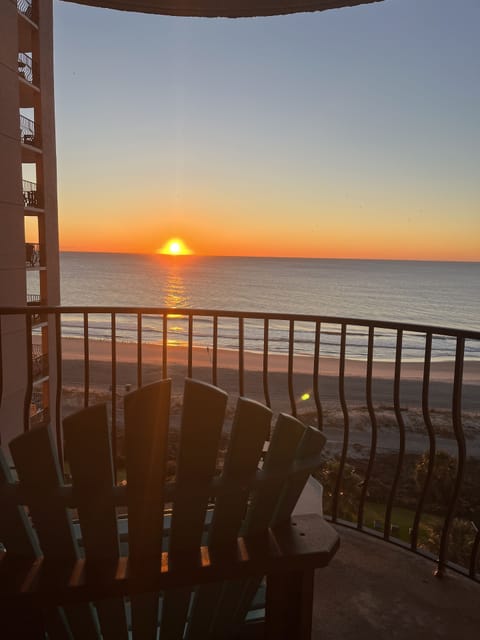 Sunrise from balcony-dependent on the season and location of sun.