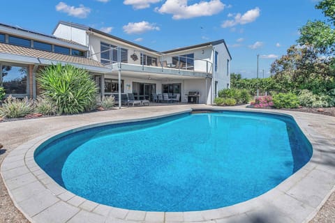 Solar heated swimming pool