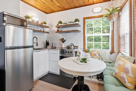 Don't feel like going out? Dine-in together in this cozy nook with two chairs.