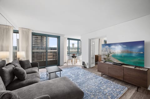 Living room with flat screen TV