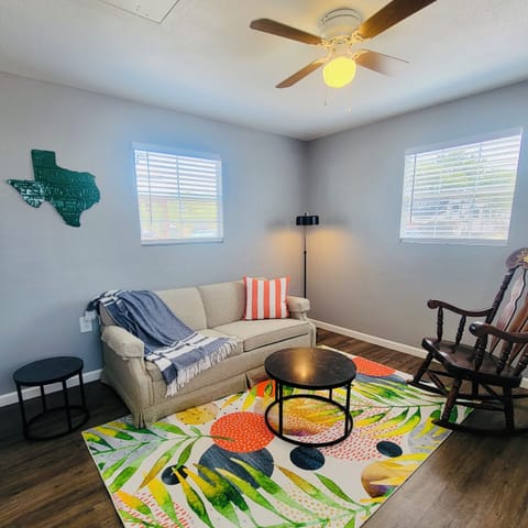 Living Room. Pull-Out Sofa Sleeper. SMART TV. Dining Table with Chairs. Free Wi-Fi.