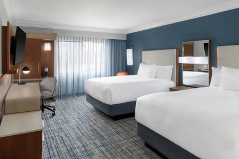 In-room safe, desk, laptop workspace, blackout drapes