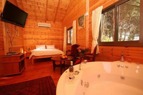 Alon Cabin | Blackout drapes, soundproofing, free WiFi, bed sheets