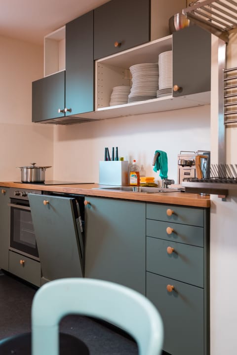 Shared fridge, microwave, highchair