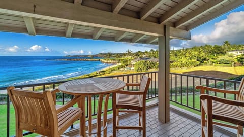 Kapalua Bay Villas #20B4 - Covered Dining Lanai Ocean & Beach View - Parrish Maui