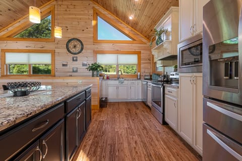 Well equipped kitchen with ample countertop space 
