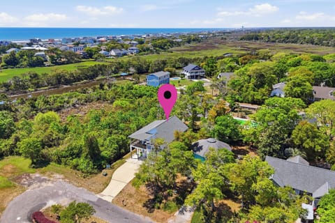 Aerial of Coastal Paws, Davis Creek, and Atlantic Ocean