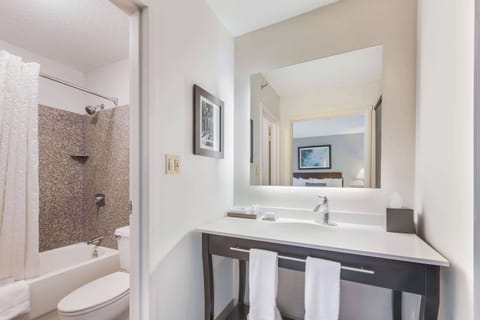 Suite, 1 King Bed, Non Smoking, Hot Tub | Bathroom | Combined shower/tub, designer toiletries, hair dryer, towels