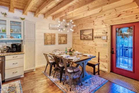 Hand crafted kitchen table and artwork from local artisans!