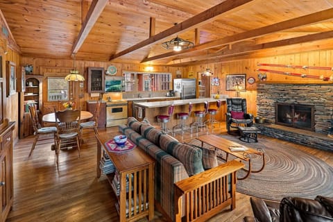 Cozy living, dining and kitchen area