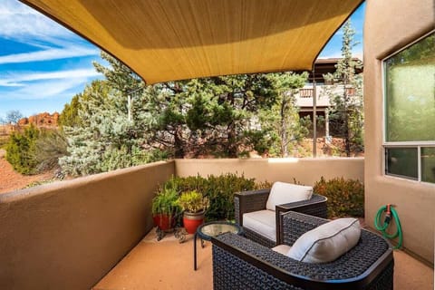 Relax, Unwind, downstairs patio off living room