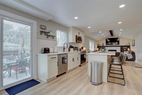 Kitchen, Living Room, Back Patio Door