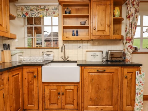 Fridge, dishwasher, electric kettle, toaster