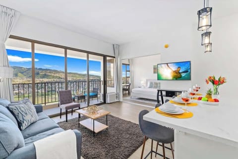Modern décor apartment with window AC, Smart TV and dedicated work space