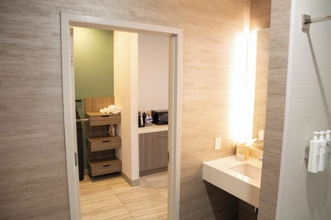 Hypo-allergenic bedding, down comforters, in-room safe, blackout drapes