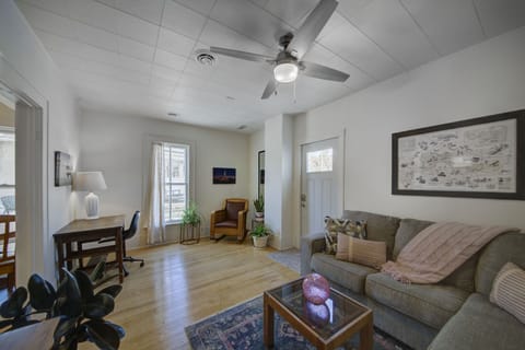 Main level living room with smart TV and wireless wifi. 