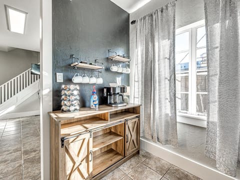 Coffee, tea, and hot chocolate are provided to help start your day off right.