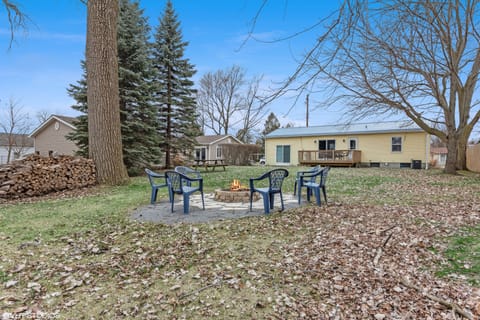 Back yard with Fire Pit