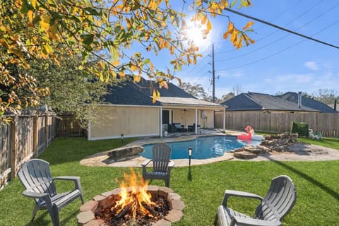 Resort-style backyard with private pool for unforgettable group memories.