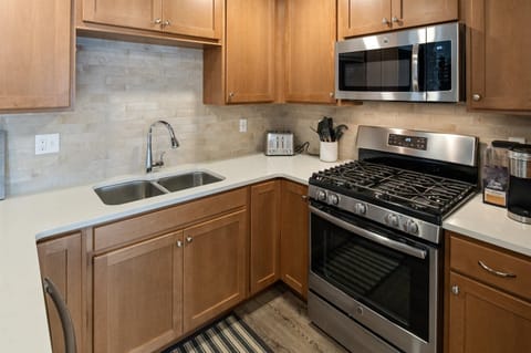 Well appointed kitchen with a gas range