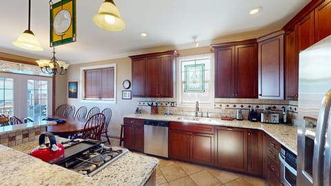 Indoors, Kitchen, Sink, Sink Faucet, Chandelier