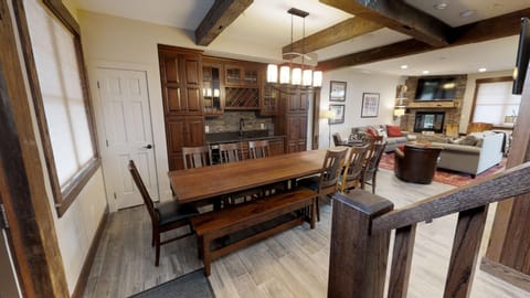Indoors, Hardwood, Dining Room, Dining Table, Table