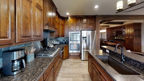 Indoors, Kitchen, Sink Faucet, Sink, Refrigerator