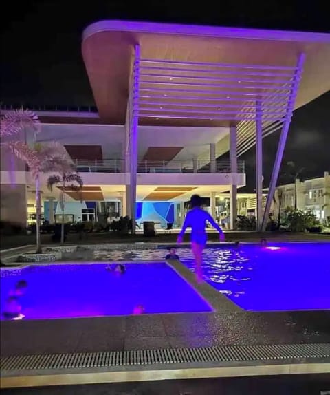 Night time at the swimming pool inside the subdivision 