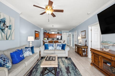 Condo, Multiple Beds, Patio, Ocean View | Living area | 50-inch flat-screen TV with cable channels