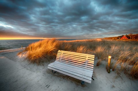 Beach nearby, sun loungers, beach umbrellas