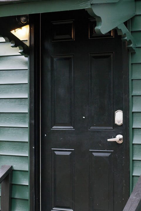 You'll enter through the back door after parking in the back