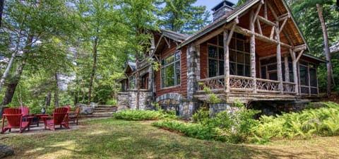 Welcome! Authentic Adirondack architecture, one of a kind! Across from Lake.