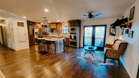 View of kitchen and outdoor deck