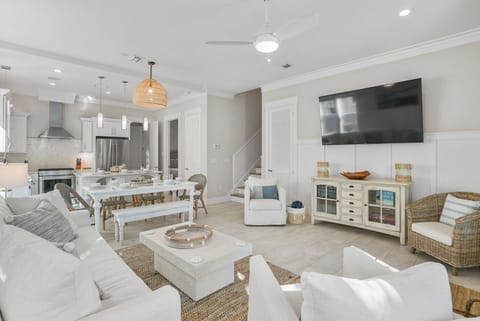 The main floor is fully furnished to accommodate the entire group for cooking, dining and entertainment.