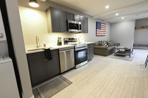 Plenty of space to cook. We have dishes, pots and pans, silverware, crock pot.