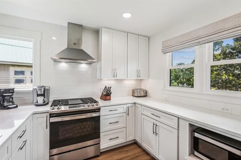 Renovated Kitchen with Stainless Steel Appliances at 5 Beachside Drive