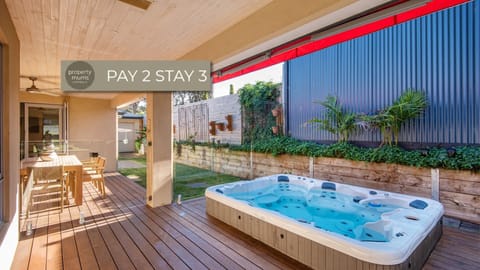 Enjoy the large spa at the property