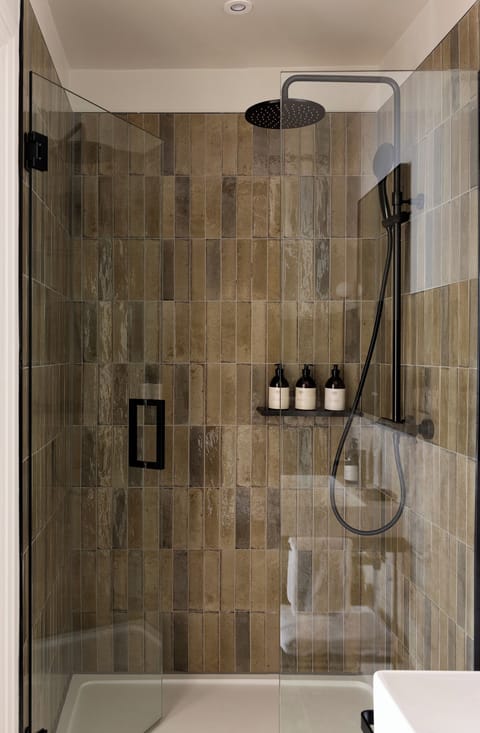 Heather Comfy Luxe with Balcony | Bathroom | Shower, eco-friendly toiletries, hair dryer, bathrobes