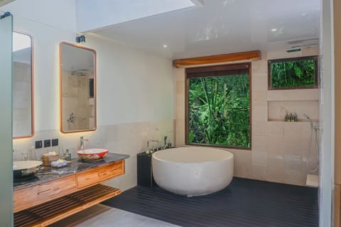 Luxury Villa, 2 Bedrooms, River View | Bathroom | Separate tub and shower, rainfall showerhead, free toiletries