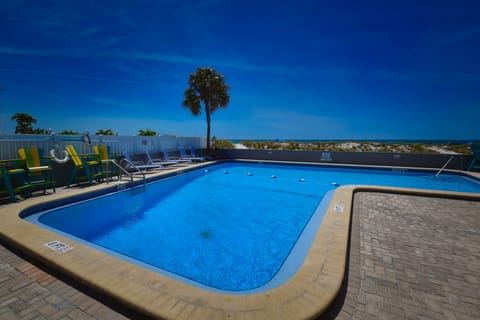 Heated pool just off the beach.