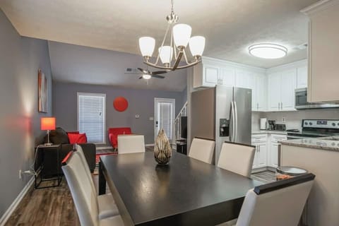 Elegant dining area with seating for six