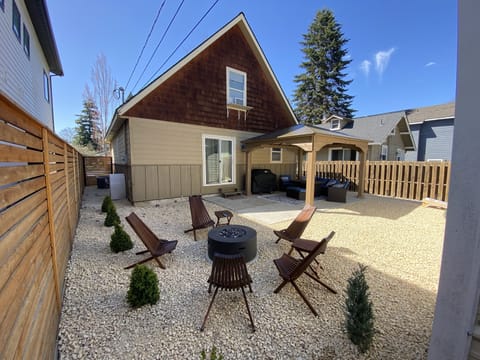 Backyard fire pit area
