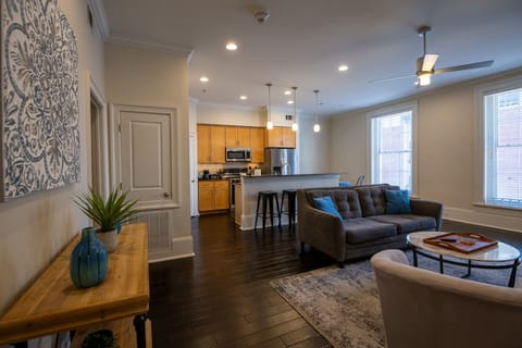 Enjoy a comfortable stay with ample seating & a large TV for your entertainment.