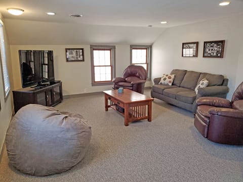 Plenty of comfortable seating, Netflix, and a Blu-Ray player for you to hang out