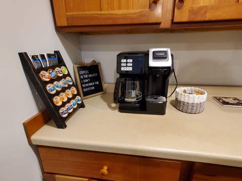 A selection of coffee and tea are available to start your day off right!