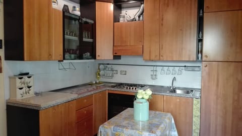 Cucina attrezzata con stoviglie ed elettrodomestici