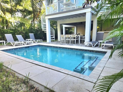 Heated saltwater swimming pool