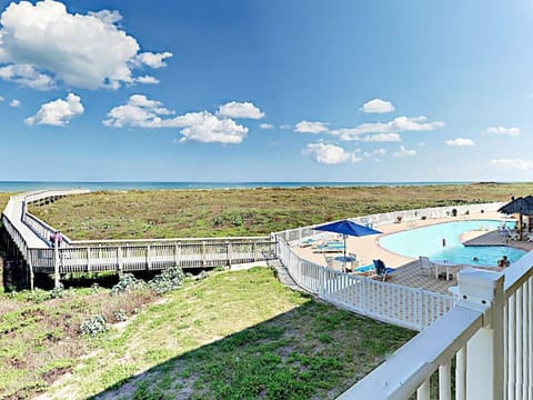 Walking Boardwalk to Beach, Shared Pool