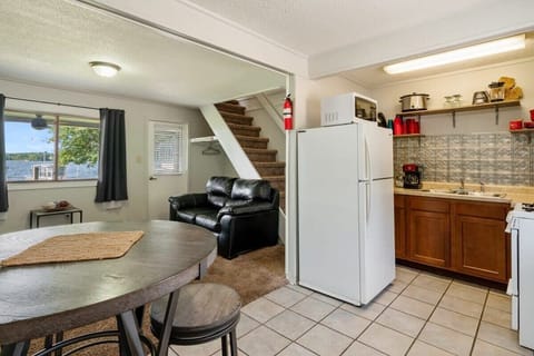 Downstairs kitchen, dining & living space