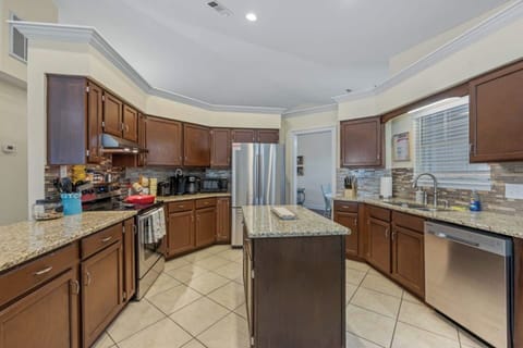 spacious kitchen with island